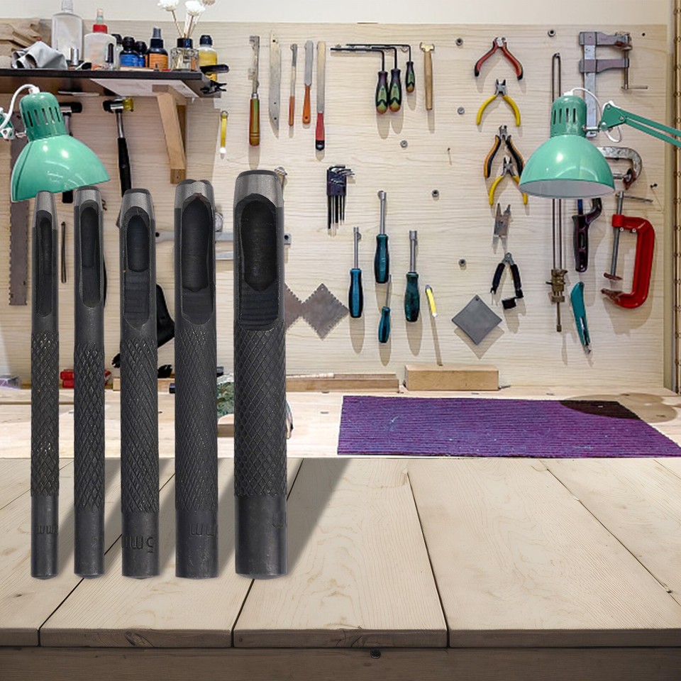 Secure Grip 5pcs 38mm Hollow Punch Tool for Leather Paper Vinyl Gasket