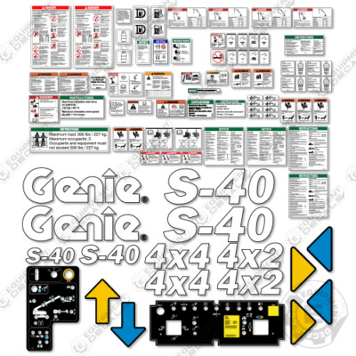 Fits Genie S40 Decal Kit Stick Boom - 18351 to 21540 - 7 YEAR OUTDOOR 3M VINYL!