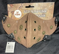 New Steampunk Faux Leather Rock Cosplay Props Face Mask Accessory KBW NWT!