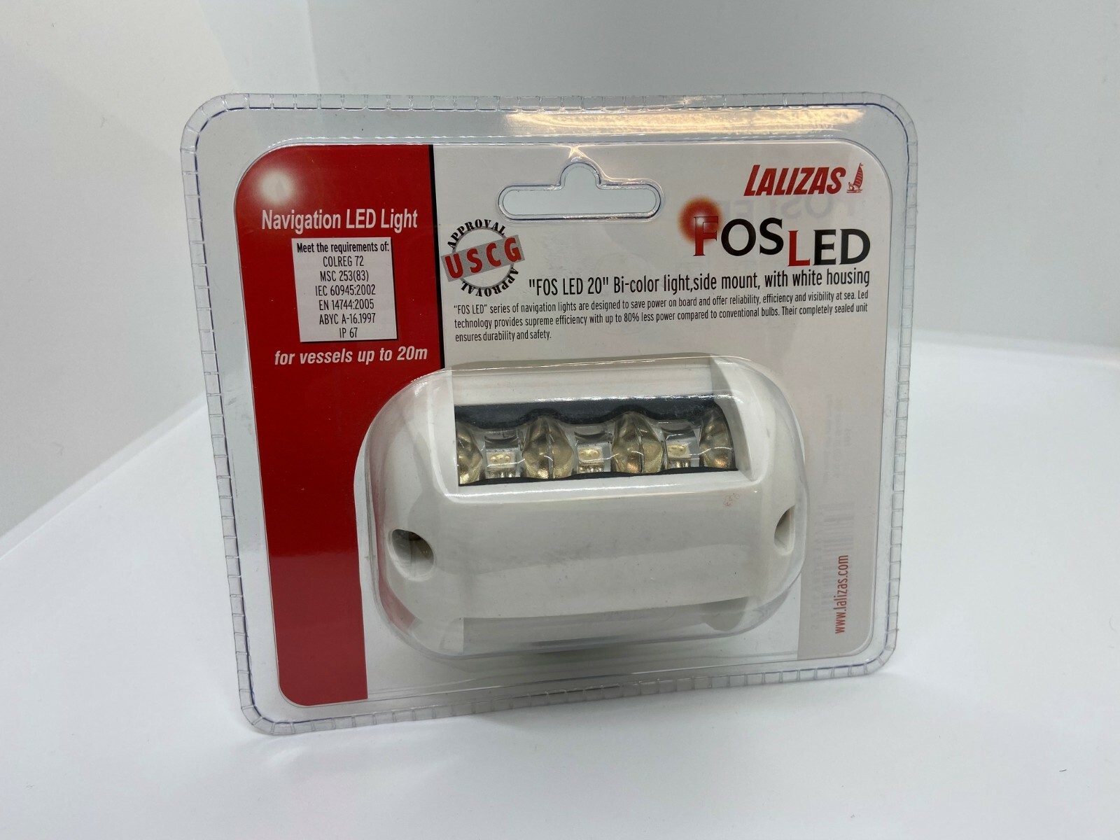 Lalizas FOS LED 20 Bi-Colour 20m Boat Navigation Light White Casing