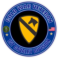 Cold War Veteran 1st Cavalry Division Bumper Sticker Military Vinyl Decal 5"