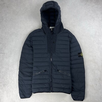 Stone Island Loom Woven Down Puffer Jacket Navy Coat Large 3632