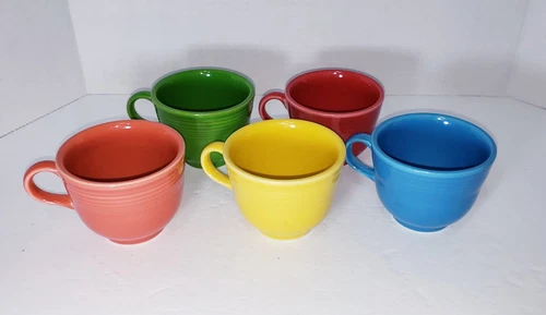 Fiesta Ware Homer Laughlin HLC Coffee Tea Cups Set of Five