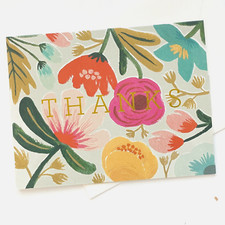 RIFLE PAPER CO. Thank You Card  Envelope - "GOLD FLORAL" Metallic Blank A2 RARE