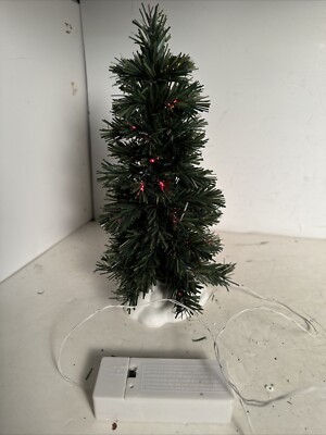 Lemax Christmas Village Fiber Lit 10'' Pine Tree - No Box - Working