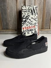 Vintage 1986 NOS RARE Vision Street Wear Skate Black Shoes Size 6 1/2 NIB