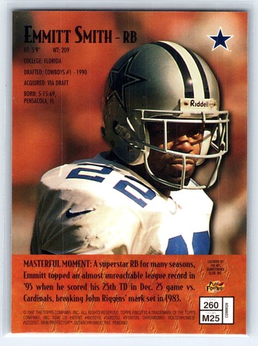 1997 Finest #260 Emmitt Smith MASTERS Dallas Cowboys con PEEL - Foto 2 di 2