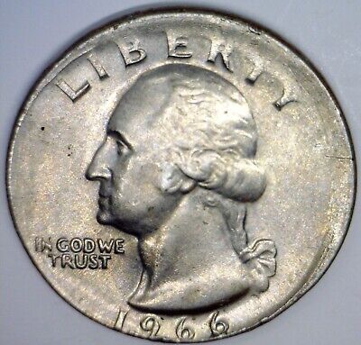 unun様 1966 OFF CENTER ERROR Washington Quarter AU Coin NICE RARE