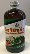 Aloe Vera, 4 en 1 Moringa, Curcuma Guanabana liquido 100 % Natural 32oz