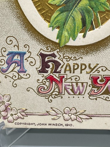 Lot of 3 Antique John Winsch Post Cards Embossed Gold Accent, 1910, Posted - Picture 3 of 10