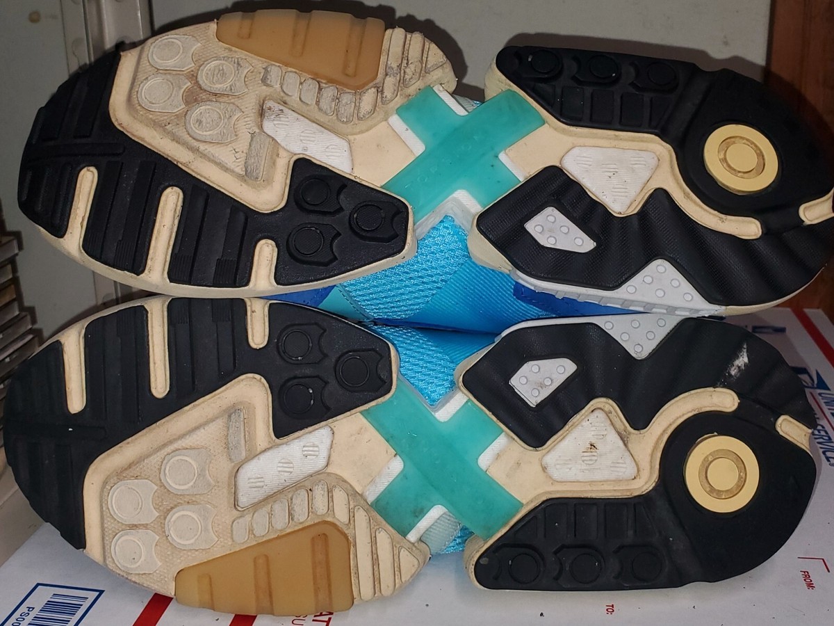 波と蝶 Adidas ZX Torsion Bright Cyan Size 10 EE4787 Sneakers Lace