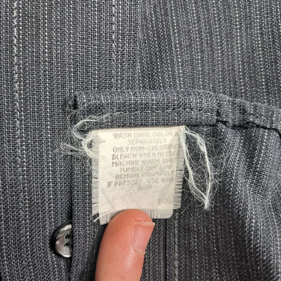 Arrow Men's Dress Shirt Winkle Free Oxford Striped Black 17-34/35 RN28961 - Image 4 of 4