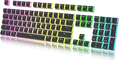 HK Gaming Pudding Keycaps | Doubleshot PBT Keycap Set | Full 108 OEM Profile Key