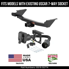 For 23-24 GMC Canyon Trailer Hitch w/ 7 Pin Wiring Fit w/ USCAR Plug Curt 8K 2"