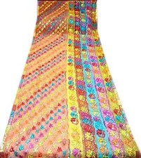 Multicolor Vintage Dupatta Georgette Embroidered Long Stole Wrap scarf Hijab