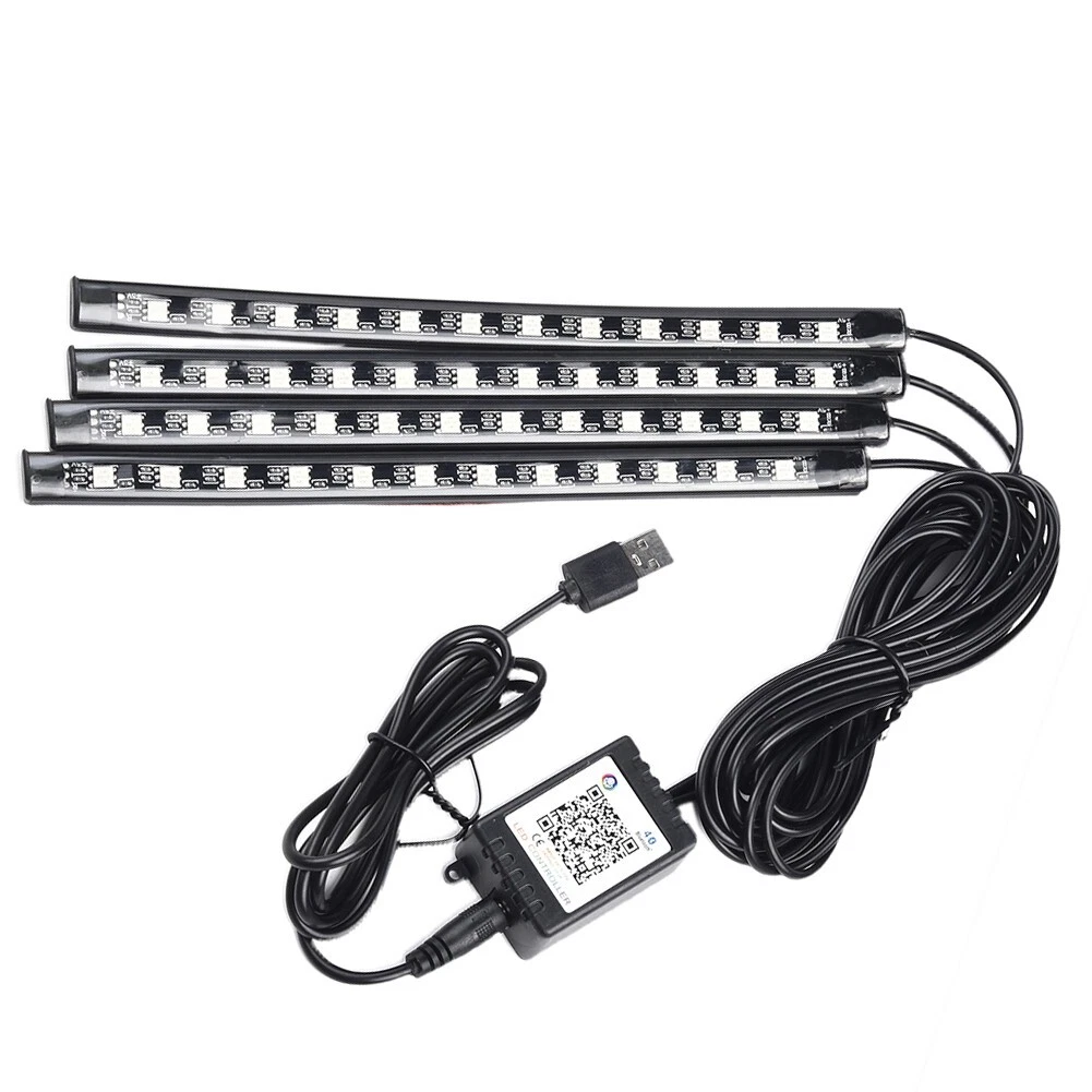 Atmosphere Light Light Strip RGB 48 LED Under Dash Foot W Remote