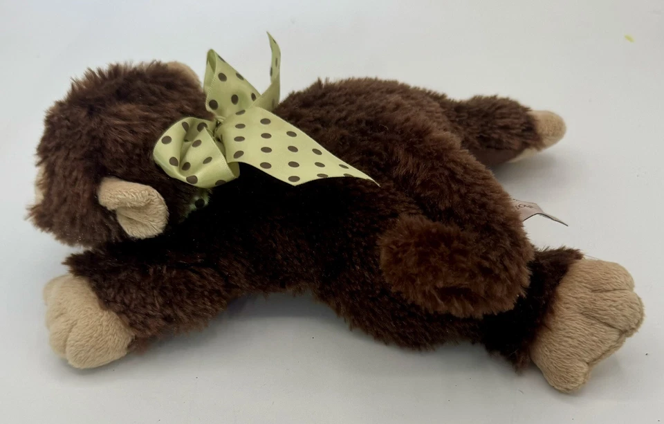 Bearington Baby Collection Mono Peluche Bebé Sonajero Tumbado Satén Verde Arco 9 pulgadas Foto 4 de 4