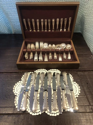 76pc international sterling 1810 silverware set, good condition