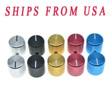 2 Aluminium Guitar Bass Knobs 1/4" Universal Pots Knobs for Telecaster/P Bass