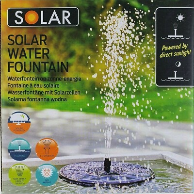 Teich Springbrunnen Fontäne Solar Pumpe Teichpumpe Brunnen Garten Wasserspiel 