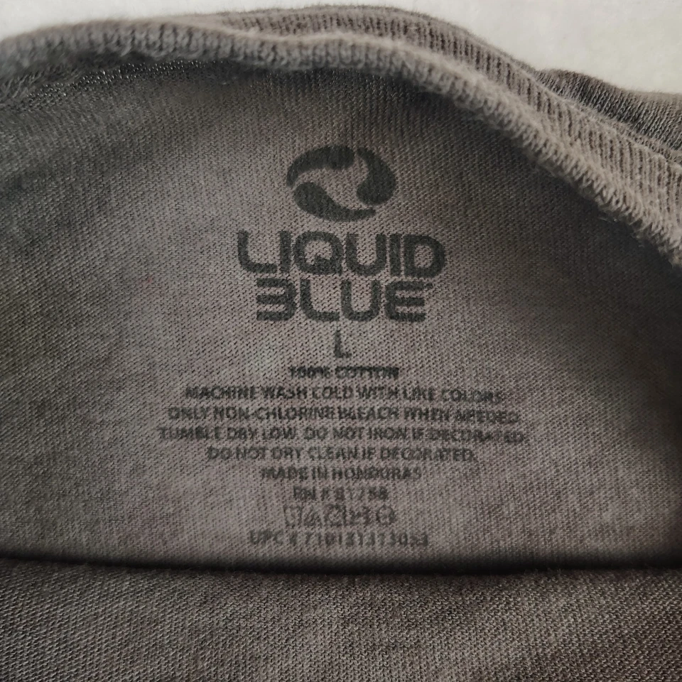 Camisa de Colección ACDC Para Hombres Grande Gris Azul Líquido Estampado Calaveras Foto 2 de 4