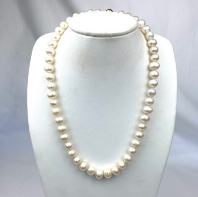 Vintage JCM Jacmel Pearl Necklace with 14k Gold Clasp
