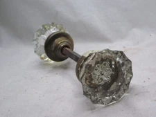 antique door knobs glass knob set + spindle hardware handle *Please Note Damage