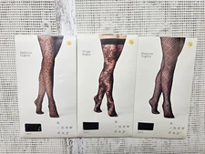 3 Pack A New Day Women's Thigh Highs & Fashion Tights - Small/Medium Black