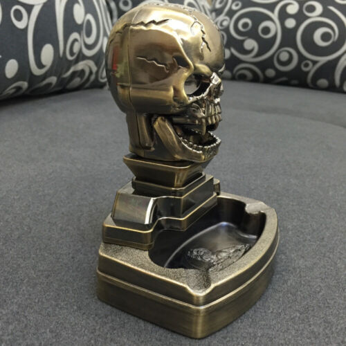 Skull Shape Tabacco Cigarette Cigars Ashtray Ash Tray Refillable lighter Holder - Picture 4 of 7