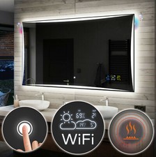 LED Illuminated Bathroom Mirror Touch | Clock & Weather | Demister & Speaker L77