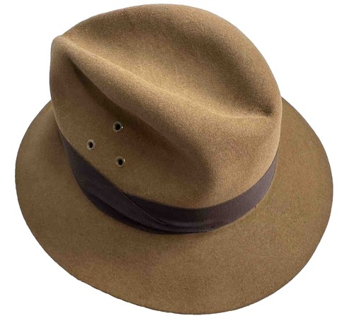 Vintage Borsalino Qualita Suprema Brown Fur Felt Cloche Hat Size 22 Makoff Italy Vintage Borsalino Qualita Suprema Brown Velour Felt Hat  main image 3