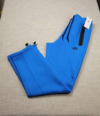 NIKE Tech Fleece Pants Jogger Small Tall Mens Pacific Blue Black Straight Leg