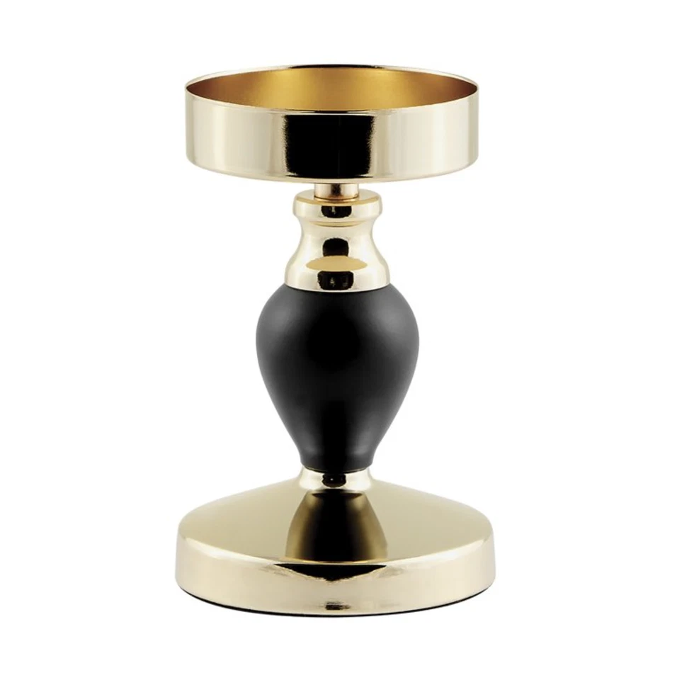 JUEGO DE 3 CANDELABROS ESCULTÓRICOS DE ORO NEGRO DANYA B. TALIA NUEVO Foto 4 de 4