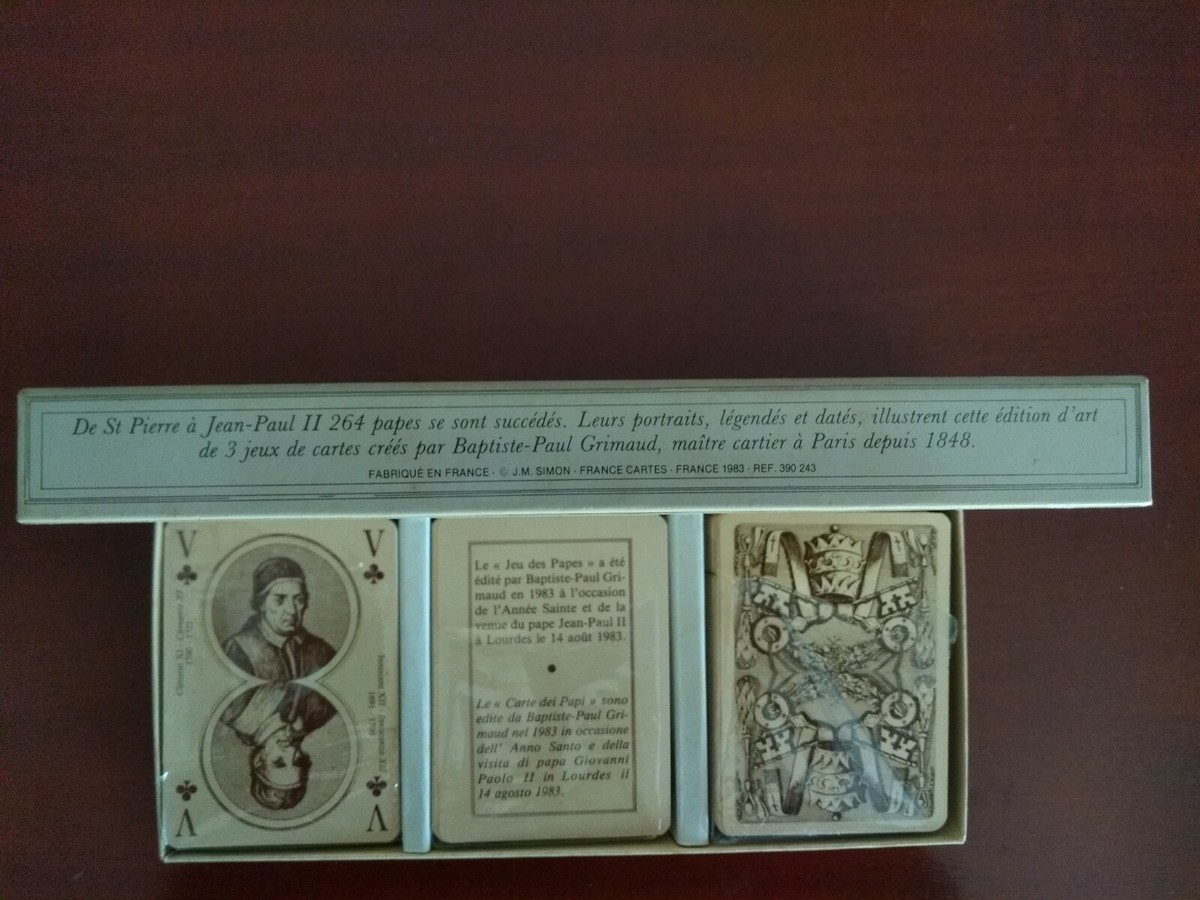 Grimaud 3 Deck Set 'le Jeu Des Papes' Playing Cards