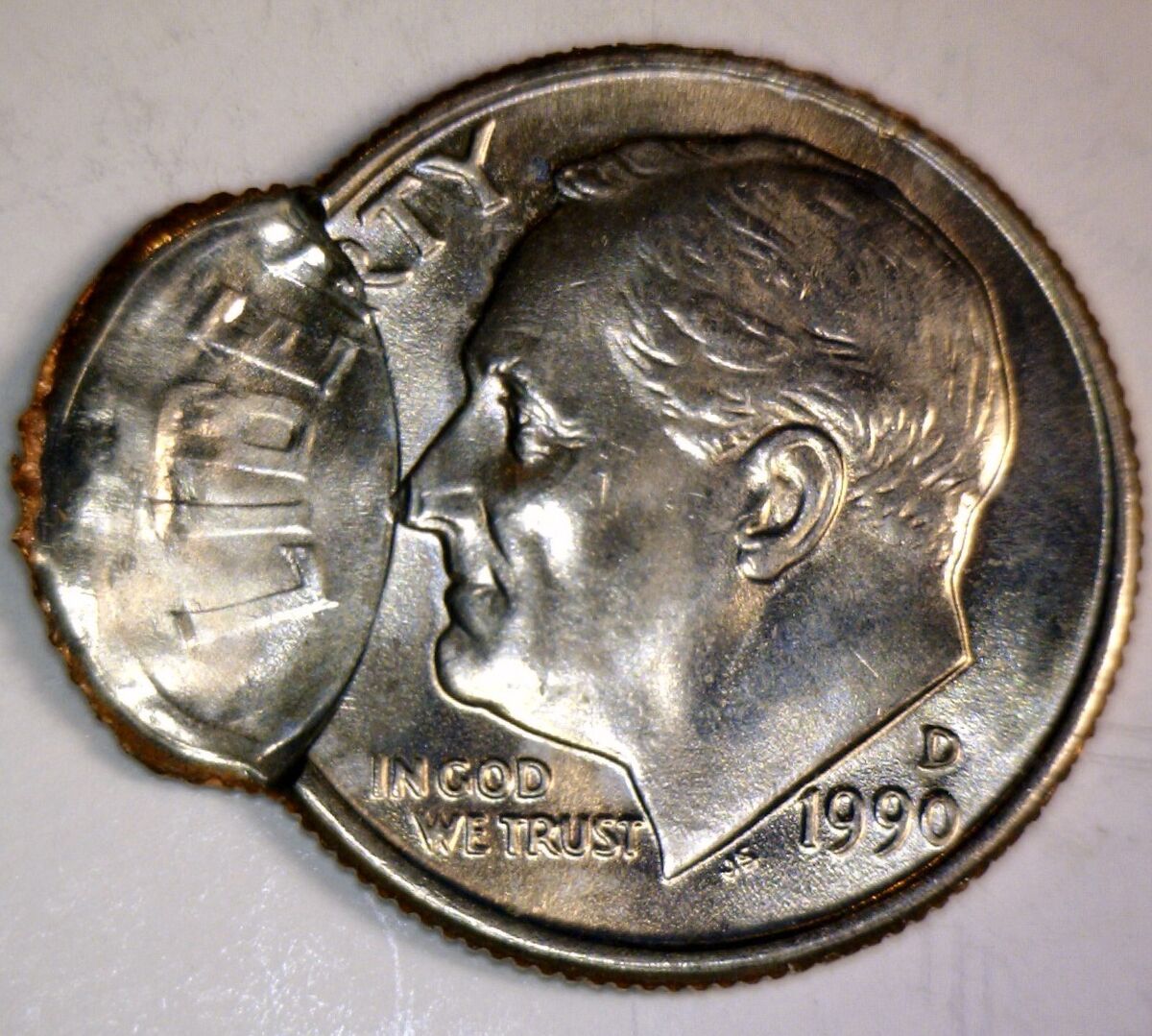 1990d ERROR DOUBLE STRUCK Roosevelt Dime CH AU + Coin RARE 1990d ERROR DOUBLE STRUCK Roosevelt Dime CH AU + Coin RARE