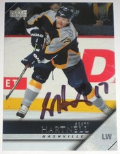 SCOTT HARTNELL SIGNED UPPER DECK NASHVILLE PREDATORS CARD AUTOGRAPH AUTO!!