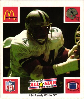 1986 McDonald's Play & Win All-Star Team No Tab Randy White Cowboys HOF NrMt