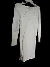 Lauren Ralph Lauren Womens Dress Size Small White Longsleeve Bodycon Knit Fitted