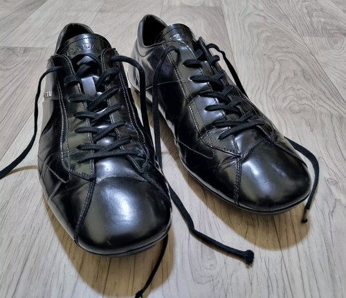 Prada Shoes Men's Calzature Uomo Spazzolato Fume Bleu Nero Prada Milano Size 10