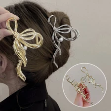 Women Pearl Hair Claws Elegant Hair Clips Pins Large Ponytail Hair Accessories ✔