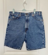 Vintage 90s Levis 550 Jean Shorts Regular Fit Mens 36x9 Blue Denim White Tab USA