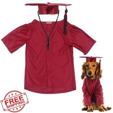 GraduatePro Dog Graduation Cap Gown Maroon S M L XL Tassel