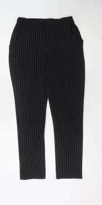 PrettyLittleThing schwarz gestreifte Damenhose, Größe 12