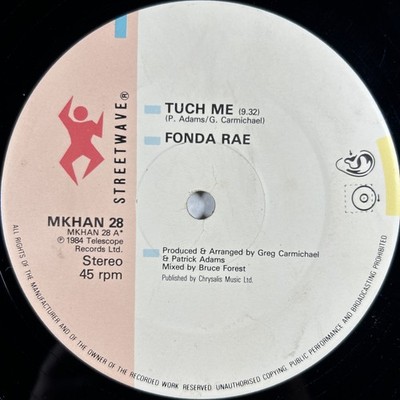 Fonda Rae   Tuch Me /12'' Vinyl/Electonic: Funk/MKHAN28/UK/1984/VG+