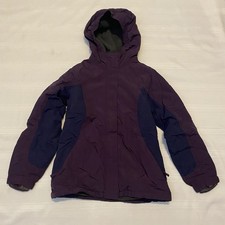 Lands End The Squall Jacket Waterproof Parka Coat Purple/Blue Girls Medium 10-12