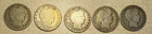 Lot of 5 Barber Silver Half Dollars - 1906D, 1906O(2), 1907P(2)