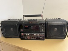 Sharp WF-T737 Vintage Boombox, Twin Mechanism, Non-Working, Cassette/Radio