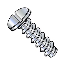 Self-Drilling Screw, #2-32 x 1/4 in, Zinc Plated Steel Pan Head Slotted Drive,