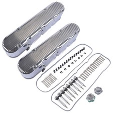 2pcs Polished Valve Covers Center Bolt W Gaskets 8082-2p For Chevy Sbc V8 4.8l