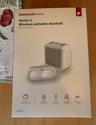 Honeywell Home Series 5 DC515SL Funk-Türgong kabellos tragbar LED mit Taster